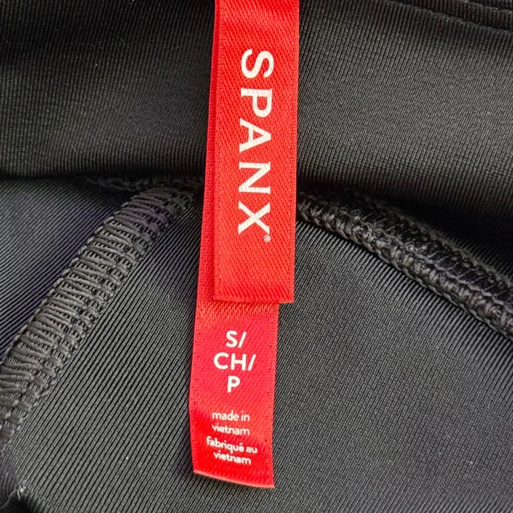 SPANX Shape Faux Leather Black Leggings‎ Womens Size S 2437 Shaping Waist